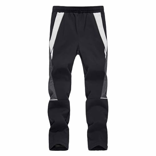Reflektierende Reithose für Herren aus Fleece für den Außenbereich im Herbst und Winter Outdoorhose Herren Winter (Black, XXL)