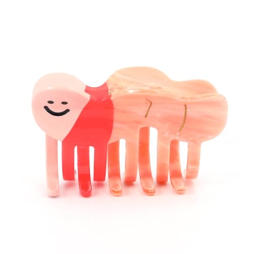 1 Piece Personalized Acetate Funny Pink Little Worm Cute Hair Claw Clip