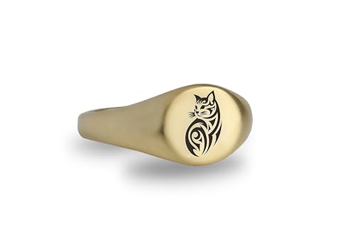 Cadeau pour elle bague gravée chat en or le présent idéal pour femme