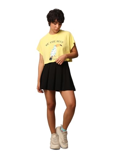 ONLY Onlkita S/S Toucans Top Box Jrs Maglietta da Donna, Giallo., S