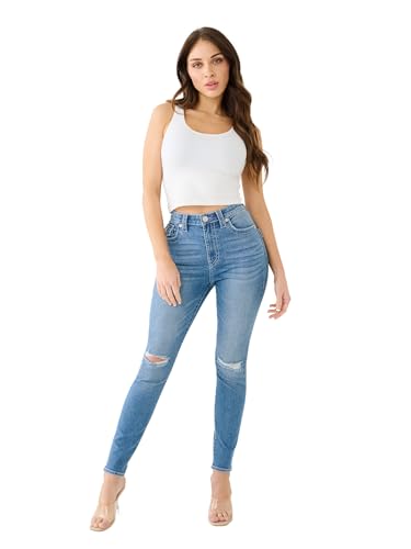 True Religion Women's Jennie Curvy Skinny Destructed Jean