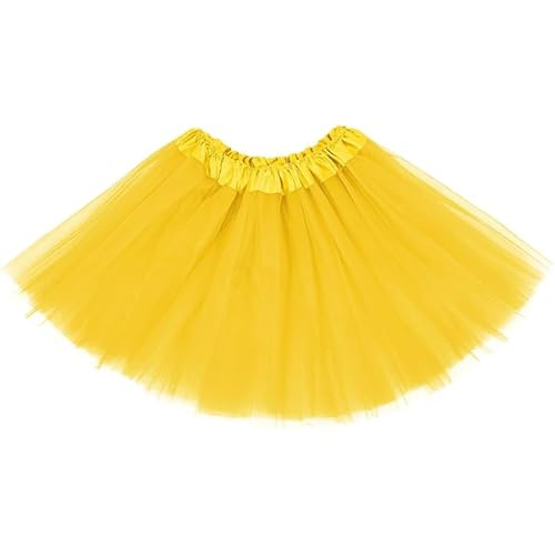 Zando Yellow Tutu Girls Tutu for Toddler Girls Kids 4 Layers 2-8 Years Halloween Princess Puffy Tulle Elastic Waist Dance Skirt Birthday Party Dress up Affordable Soft