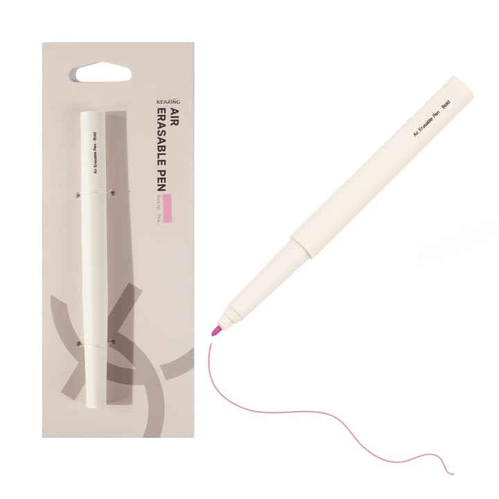 KEARING Pink Air Erasable Marker for Fabric, Disappearing Ink Pen (1-7 Days), Embroidery and Sewing Tool, Air Soluble Marking Pen for Quilting, DIY Crafts