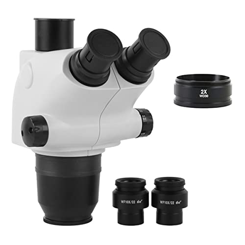顕微鏡キット ステレオズーム三眼顕微鏡ヘッド6。5X-65X 3.25X-32.5X 13X-130X + 0。5倍2.0倍補助レンズ 顕微鏡レンズアダプター(6.5X-130X)