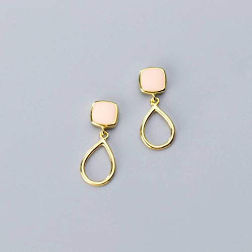 Boucle d'oreille femme carrée en ligne pendante au style doux coréen la paire