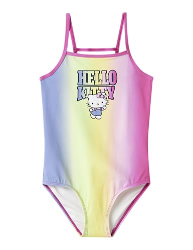 NAME IT Swimsuit Nkfmora Hellok Sky Maillot de Bain, Strawberry Moon, 134-140 Fille