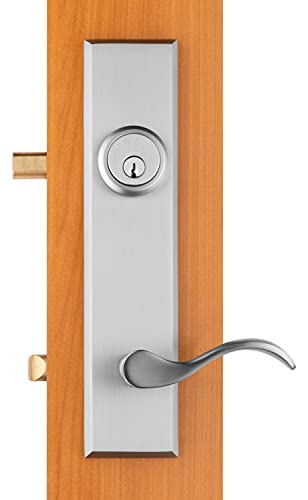 Rockwell Security Verano Modern Chelsea Lever Entry Door And Lock Replacement Handle Set Brass Brushed Nickel Finish For Residential Use #TOP1