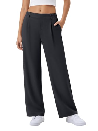 JEKAOYI Womens High Waist Stretchy Wide Leg Work Pants Business Casual Dress Slacks with Pockets Dark Grey - image 1