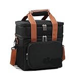 JINGYAN Bolsas de almuerzo Double Layer Insulated Lunch Bag High Capacity Picnic Bento Box Meal Pouch Food Delivery Bags For