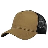 SRZYMJ Basecap Herren Damen Sommer, Baumwolle Baseball Cap Uv-Schutz-Kappe Verstellbare Schnalle Aus Edelstahl Frauen Schwarz Baseballkappe Einheitsgröße Sonnenmütze Unisex Khaki