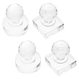 Veemoon 4 Stück Lidschatten Presswerkzeug Kompakter Pulver Stempel aus Kristall Universell für Make Up Reparatur und Rouge Puder Leicht und Handlich für Reisen