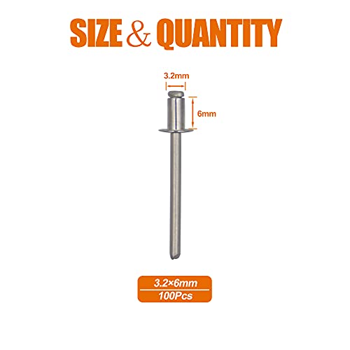Rivets aveugles inox 3,2 x 6 mm ISPINNER de qualité supérieure pour tôlerie