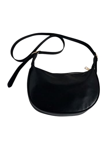 SweatyRocks Women's Leather Crossbody Bags Adjustable Strap Travel Work Shoulder Bags with Zipper