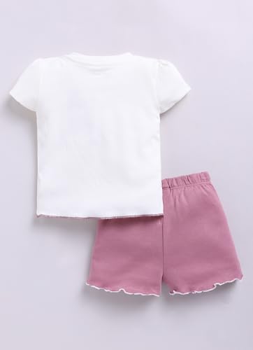 Image of Smart Baby 100% Cotton Interlock Fabric T-Shirt and Shorts Set for Baby Girls - Soft, Lightweight, Comfortable (Pack of 1)
