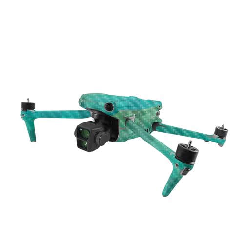 Image of MightySkins Carbon Fiber Skin Compatible with DJI Air 3 - Blue Green Polygon | Protective, Durable Textured Carbon Fiber Finish | Easy to Apply