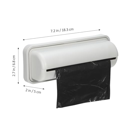 Image of balacoo Hanging Trash Bag Dispenser with 2 Hooks - Wall Mounted Garbage Bag Holder Organizer for Kitchen Bathroom Laundry Room Storage Compact 7.20X2.67X1.96In Plastic Trash Container
