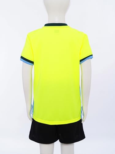 Football Uniform for Boys Sports Sets Short-Sleeve V-Neck T-Shirt and Elastic Shorts Soccer Basketball Training4