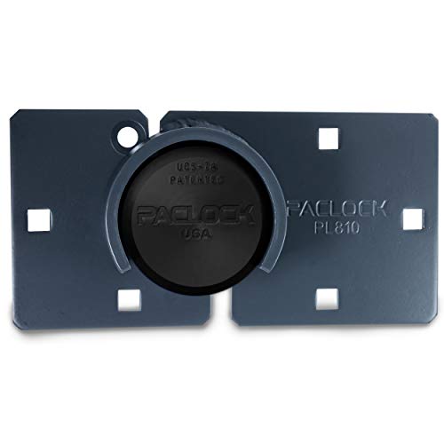 PACLOCK's UCS-7A/810 Hasp and Puck Combo Kit, High Performance 6-Pin Cylinder, Keyed Differently, Black Anod. Puck, Double Coated Grey Hasp