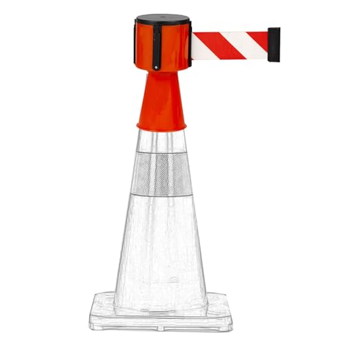 Cinta de Barrera de Seguridad retráctil: Conector automático de Conos de tráfico para Seguridad Vial y Control de vehículos.