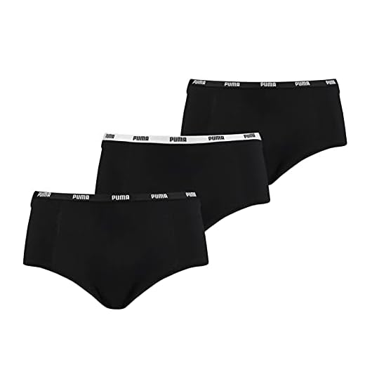 PUMA Damen Unterwäsche Unterhosen 3 Mini Shorts im Vorteilspack (Black, XL)