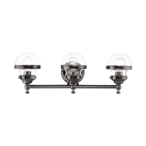 Image of Livex Lighting 3 Light Polished Black Chrome Bath Vanity,17413-46