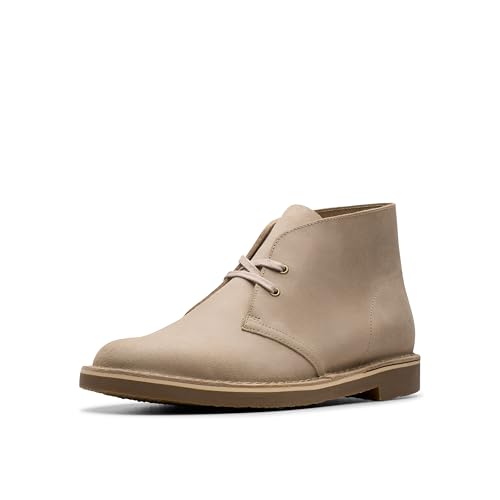 Clarks Men's Shepton Chukka Boot, Taupe Distressed Leather, 9 Wide