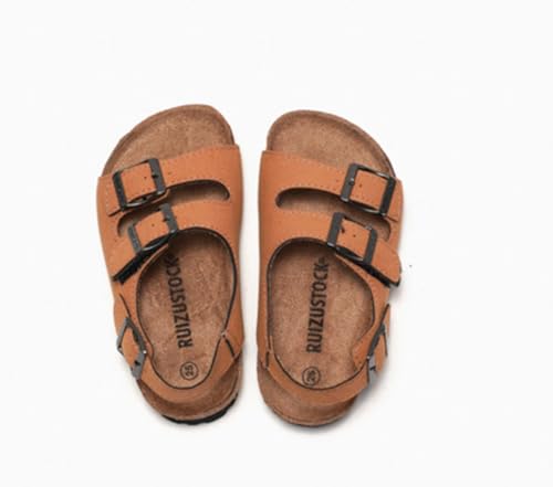 Girls Boys Cork Footbed Sandals with Adjustable Buckles Open Toe Casual Beach Sandal Slides (Toddler/Little/Big Kid)3