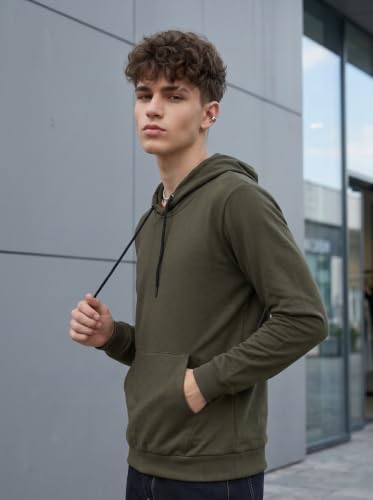 Image of HOODMASTER Unisex Fleece Hoodie Sweatshirt with Pockets Full Sleeves Regular Fit Solid Pattern Hooded Neck and Standard Length | Hoodies for Men & Women
