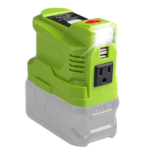 Power Inverter for Ryobi 18V ONE+ Battery,150W Portable Charger for Ryobi battery Charger Station Power Supply, DC 18V to AC 110 with AC/USB Port Diy Adapter,for Phone Charger Energy(NO Batterty)