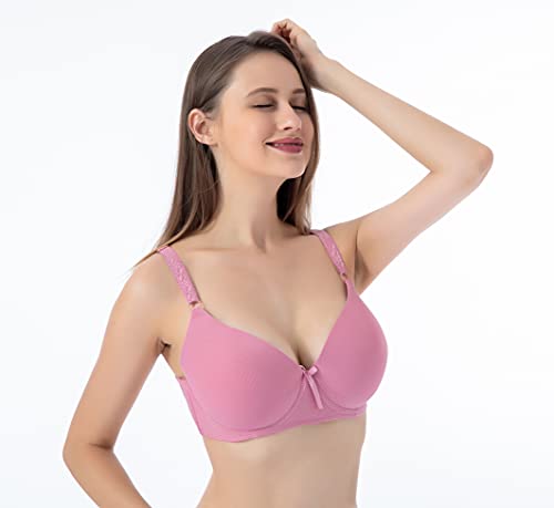 Image of Viola's Secret 6 Pack of Color Print T-Shirt Bras B Cup C Cup and D Cup