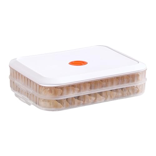 Genérico Caja Para Dumplings,Envase Apilable Para Con Tapa - Mantiene la Frescura, Organizador de Cocina para Wontons, Donuts, Fideos y Galletas