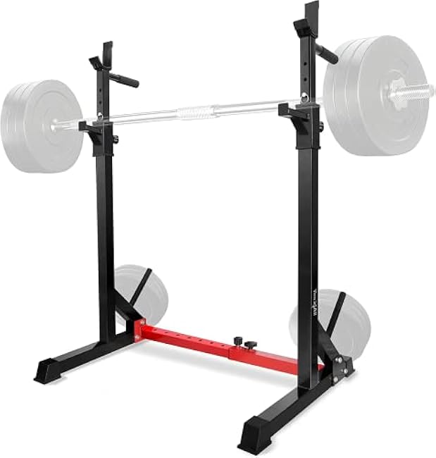 Yes4All Squat Rack for Home Gym, Adjustable Barbell Stand Rack, Multi-Function Weight Lifting, Dip Bar Station, Bench Press Rack Stand, Weight Plate Storage - Capacity Up to 600LBS