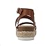 Soda BRYCE-2 Kids/Children/Girls Open Toe Two Bands Espadrille Jute Platform Wedge Casual Fashion Flatform Sandals with Buckle Ankle Strap (COGNAC PU, numeric_3)
