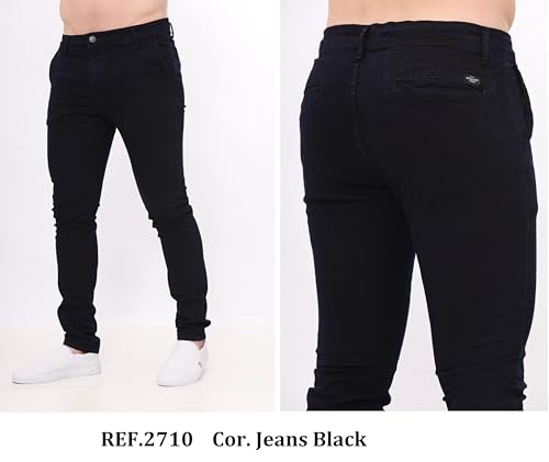 Calça Masculina Slim Jeans Bolso Faca Esporte Fino Social Malloy (BR, Numérico, 42, Regular, Regular