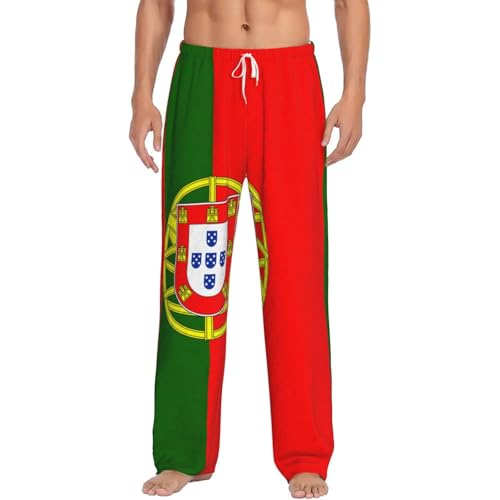 Pantalon de pyjama flanelle homme drapeau portugais vêtement détente chaud