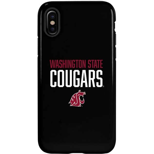 Skinit Pro Phone Case Compatible with iPhone X - Officially Licensed College Cougars Washington State Design Black