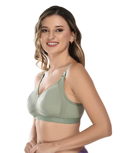 Image of Viral Girl Women's Wire-Free Cotton Hosiery Bra | Non-Padded, Full Coverage, Adjustable Straps | Soft Comfortable Innerwear with Hook & Eye Closure for Everyday Use