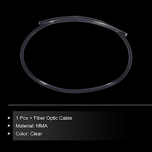 Image of MECCANIXITY PMMA Fiber Optic Light Side Glow Cable, 8mmx1m LED Transparent for Hotels, KTV, DIY Art, Home Decoration