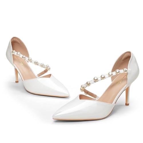 Elisabet Tang Women's Closed Pointed Toe Heels with Pearl Stiletto Pumps D'Orsay Wedding Bridal Party Women Sexy High Heel Dress Shoes3