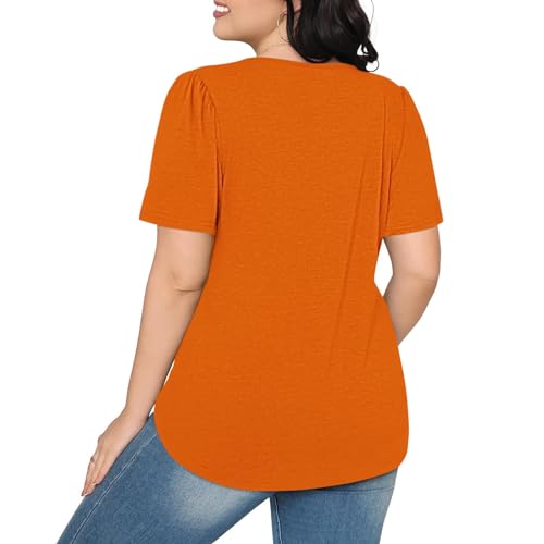 Womens Short Sleeve T Shirts Loose Fit Casual Pleated Crew Neck Tops Tee for Women Summer Blouses 2025 Trendy Y2K4