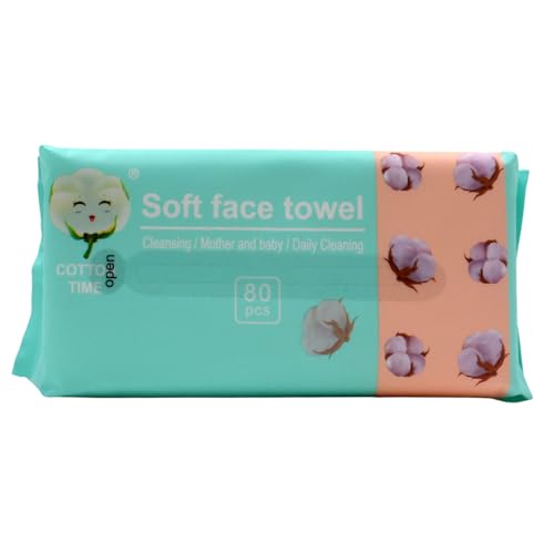 Image of Baby Bucket Disposable Soft Cotton Face Towel, Soft Baby Dry Wipe, Wet and Dry Use, Made of Pure Cotton, Lint-Free Unscented Disposable Tissue for Sensitive Skin (White, 80 count (Pack of 1)