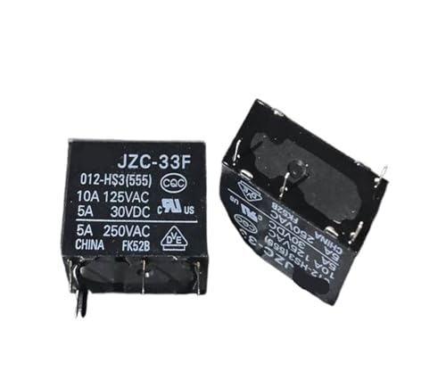 Relais JZC-33F 012-HS3 555 4 broches 12V 5A pour circuit imprimé