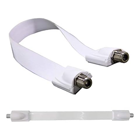 PZV High Frequency Coaxial Flat Cable for Windows and Door - Ultra Flat, Ghost Wire - Coax Compatible with Directv, Satellite Dish, AT&T, Comcast - White Color Cover