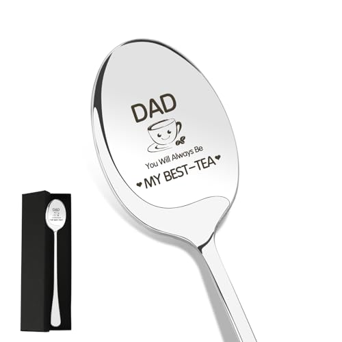 Fathers Day Dad Gifts for Dad Father‘s Day Daddy Gift for Dad Fathers Day for Dads Coffee Lovers Tea Lovers Stainless Steel Spoon with Gift Box Presents for Dad Birthday Gifts from Daughter Son
