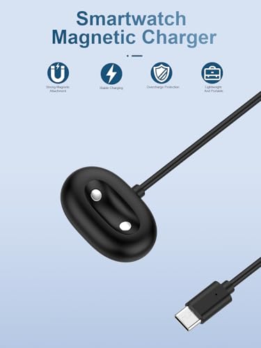 Base de carga magnética estable compatible con Google Pixel Watch 4 cable negro USB-C 3