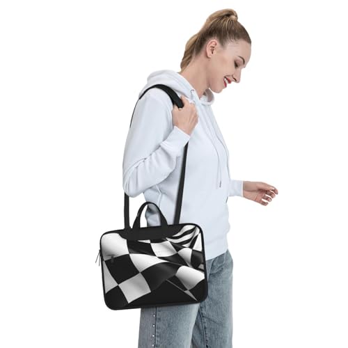 Bolso bandolera para laptop KHiry negro y blanco miniatura 3