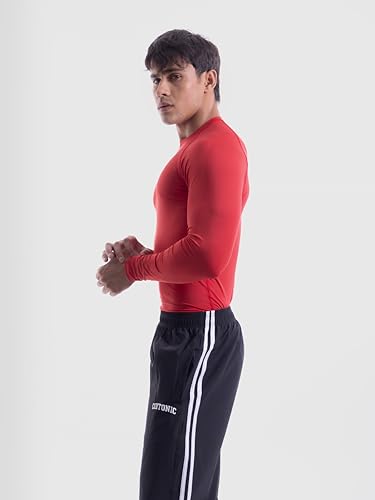Image of COITONIC Men's Full Sleeve Compression T-Shirt - Athletic Base Layer for Gym, Sports & Fitness Training