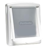 PetSafe   Original Porte pour Animaux de Compagnie de 2 Options de Fermeture   Installation Rapide, Adaptation Facile, Chatière pour Tous Les Animaux   Blanc, Grand