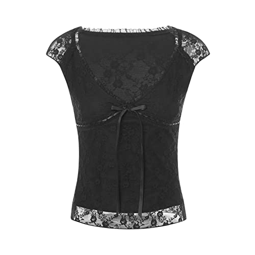Image of Fairy Grunge Y2k Shirts Vintage Crop Tops Short Sleeve Girls Slim Fit Tees