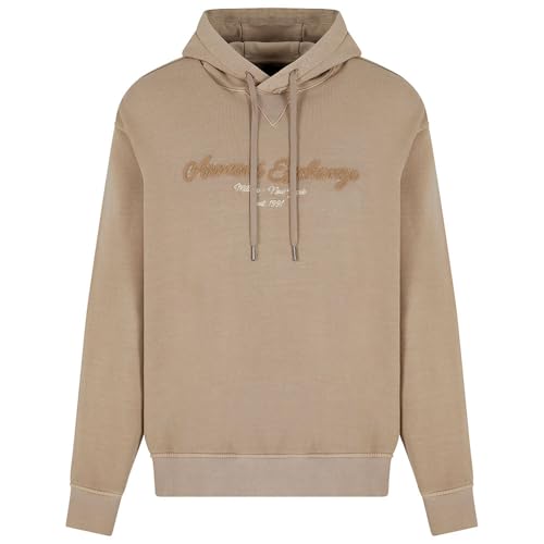 Armani Exchange Urban Heights, Cornely Logo Signature Sudadera con Capucha, marrón, S, Cashew Roasted, S